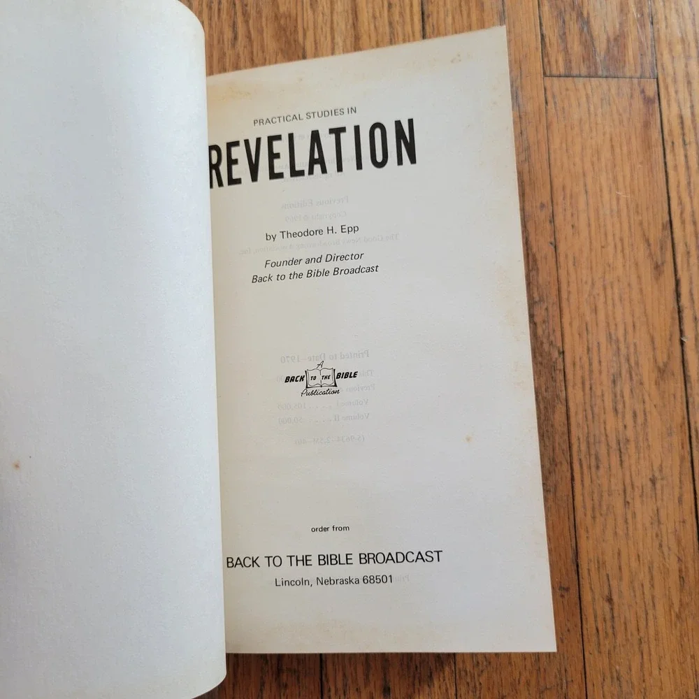 Practical Studies in Revelation EPP Back to the Bible Hardcover 1970 Christian‎